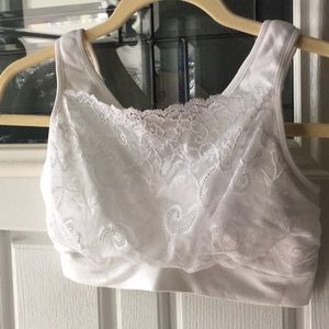 Bralette with lace panel in front bodice.
